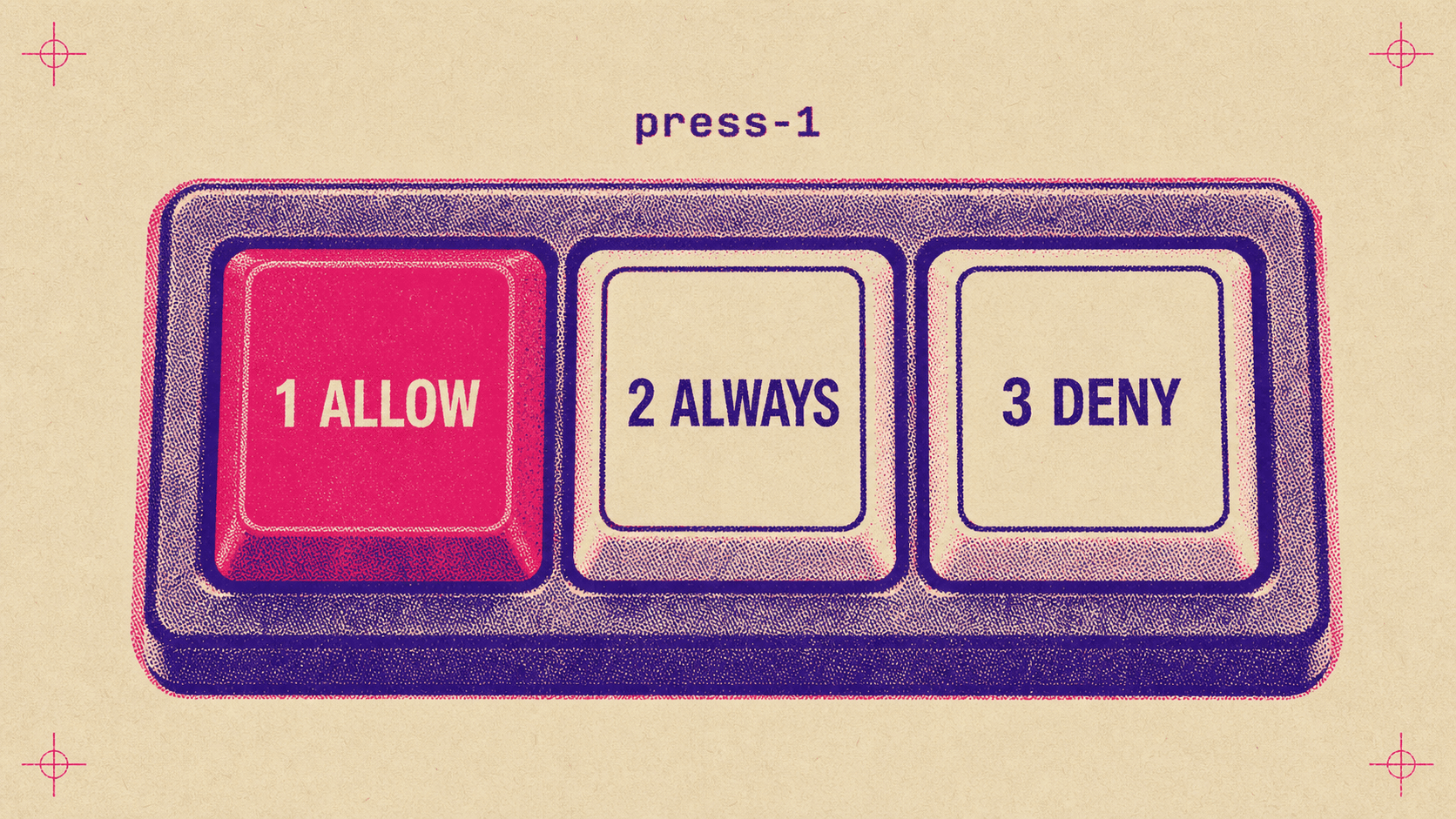 Три клавиши Allow, Always и Deny в утилите press-1